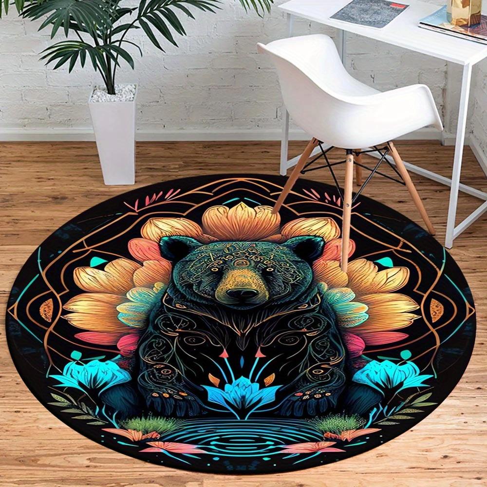 

1pc Retro 1704238015 Pattern Round Floor Mat, Non-slip for Living Room Bedroom Chair Carpets Home Decor Gifts, Home Decor Room Decor Outdoor 80cm by 80cm