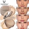 Poudre Fixatrice Compacte MISS ROSE avec Miroir Éponge Contrôle du Sébum Mat