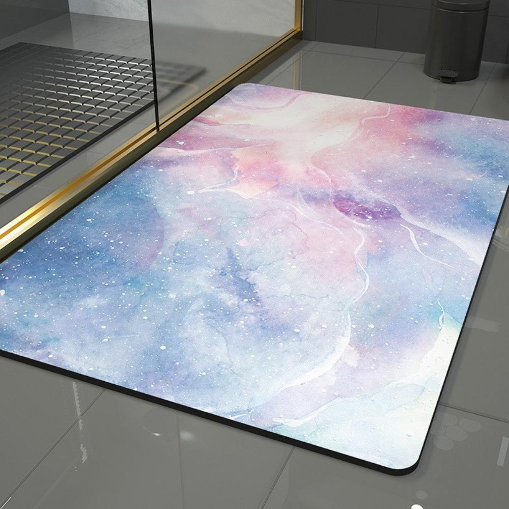 Simple Printing Bathroom Thickening Mat Bath Non-slip Carpets In Wash Basin Bathtub Side Floor Rug Shower Room Doormat Memory Foam 3D Pad