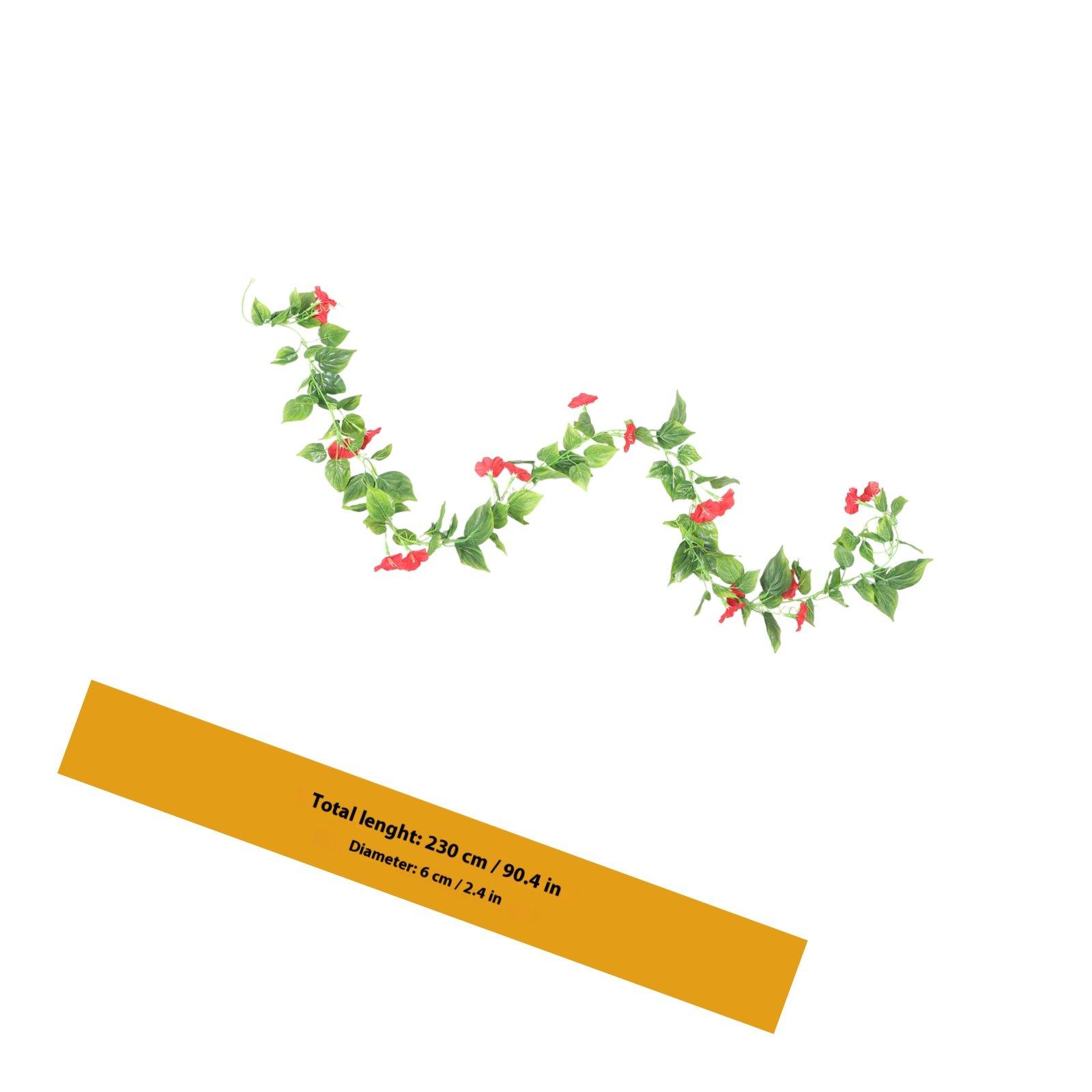 

2pcs Artificial Vines Hanging Morning Glory Silk Garland For Wedding Party Decor Office Home Garden Fence Stairway Window красный