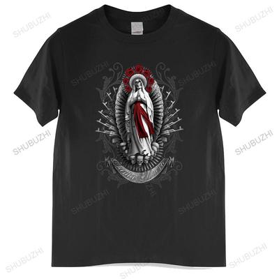Katoenen T-shirt Unisex Ronde Hals Tops Unisex Santa Muerte T-shirt Lady of Holy Death T-shirt Mexicaanse Schedel Tee Unisex T-shirt Euro Maat