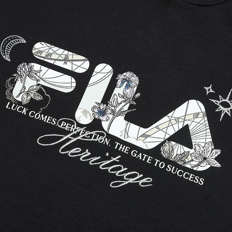 FILA Versatile Comfortable Knitted Hoodie Women hoodies Black F11W518215FBK