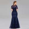 Elegant Fashion Evening Gown High Waist Sequin Embellished Mermaid Fit Sexy Women Party Dress