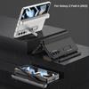 Fold Pen Holder Hinge Case for Samsung Galaxy Z Fold 4 5G Bracket Stand Case Hard PC Cover Glass Film