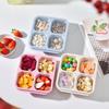 4 Grid Snack Containers Reusable Meal Prep Lunch Containers Portable For Kids And Adults Home Snack Storage Bottles Kitchen Tool
