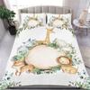 Lovely Baby Elephant Flowers Duvet Cover Set Cute Cartoon Animals Bedding Set Giraffe Quilt Cover Twin Full For Girls Boys Gift