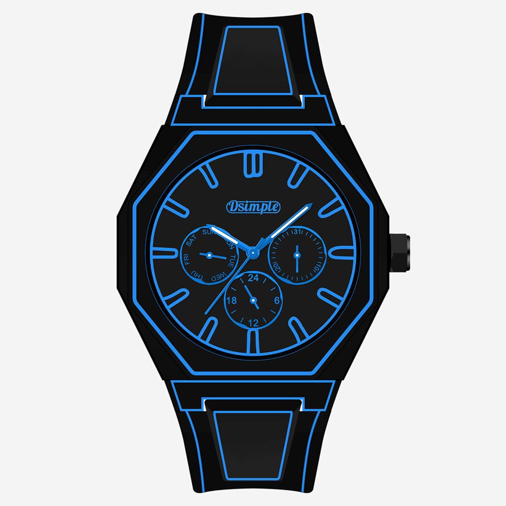 Watch Men'S Trend Animation Line Second Dimensional Art Personality Fashion Student Men'S And Women'S Quartz Watch