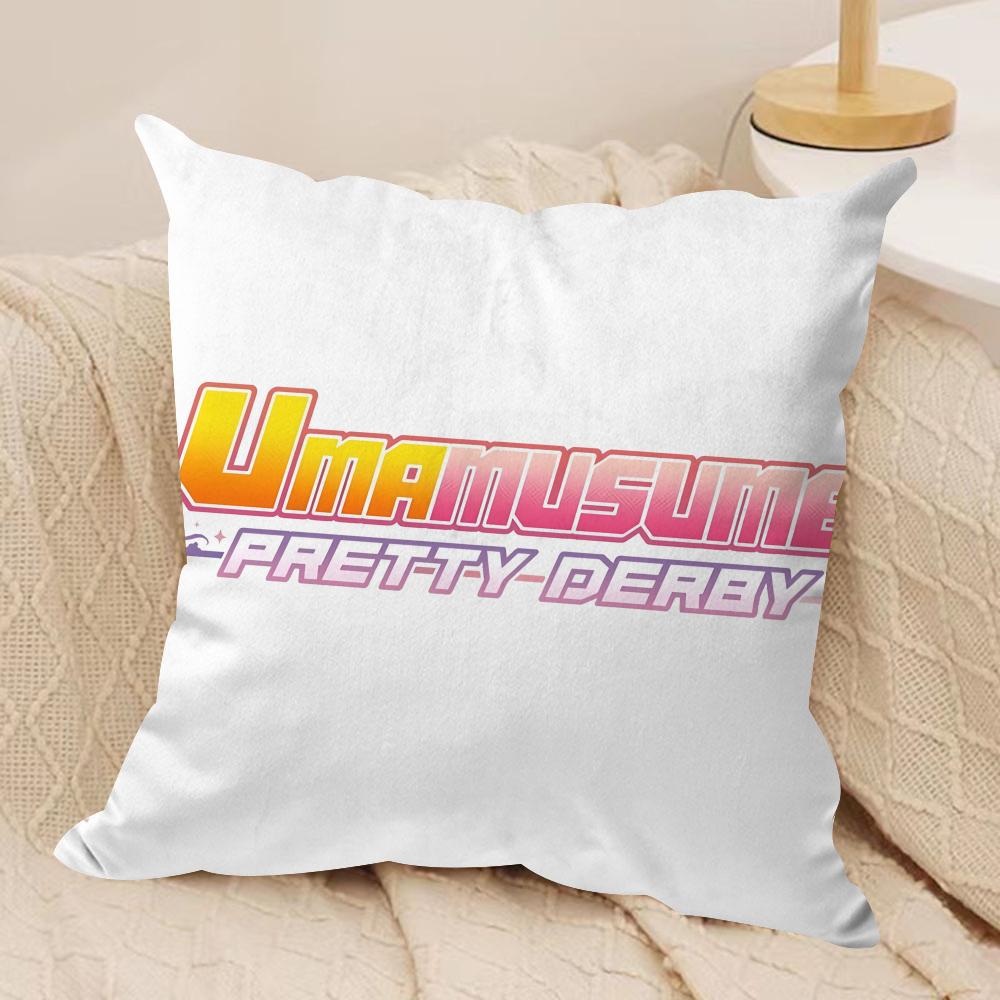 Game U-Uma M-Musume Pretty Derby Cushion Cover Soft Plush Fabric Double-Sided Printed Cushion Covers for All Seasons Home Decor