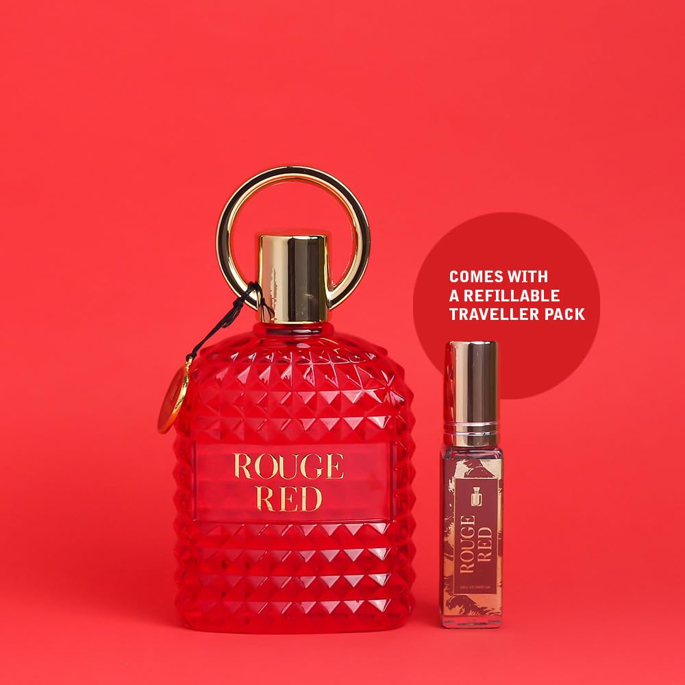 Lyla Blanc Urban Scent Rouge Red Perfume for Women | Premium Eau De Parfum with Long-Lasting Floral & Fruity Fragrance | 100ml