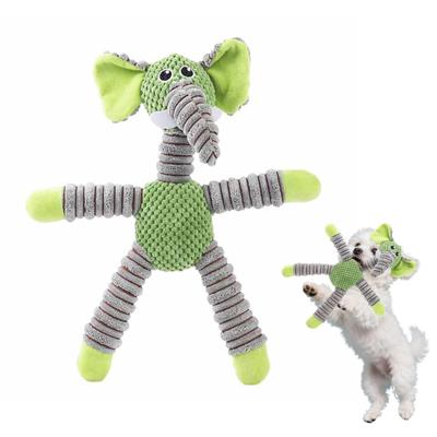 Dog Plush Toy for Aggressive Chewers Squeaky Chew Toy Soft Long Leg Elephant