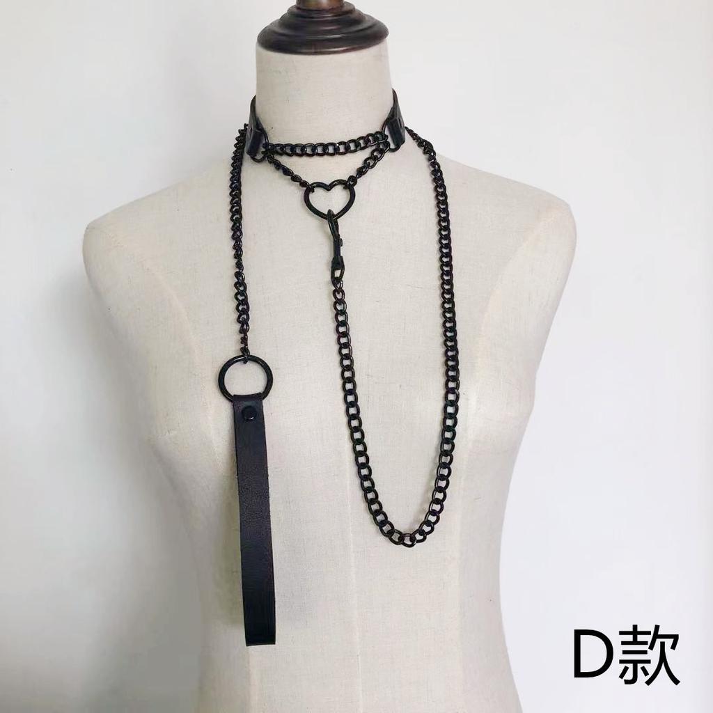 Fashion Punk Gothic Vintage Necklace Leather Collar Gothic Heart Pendants