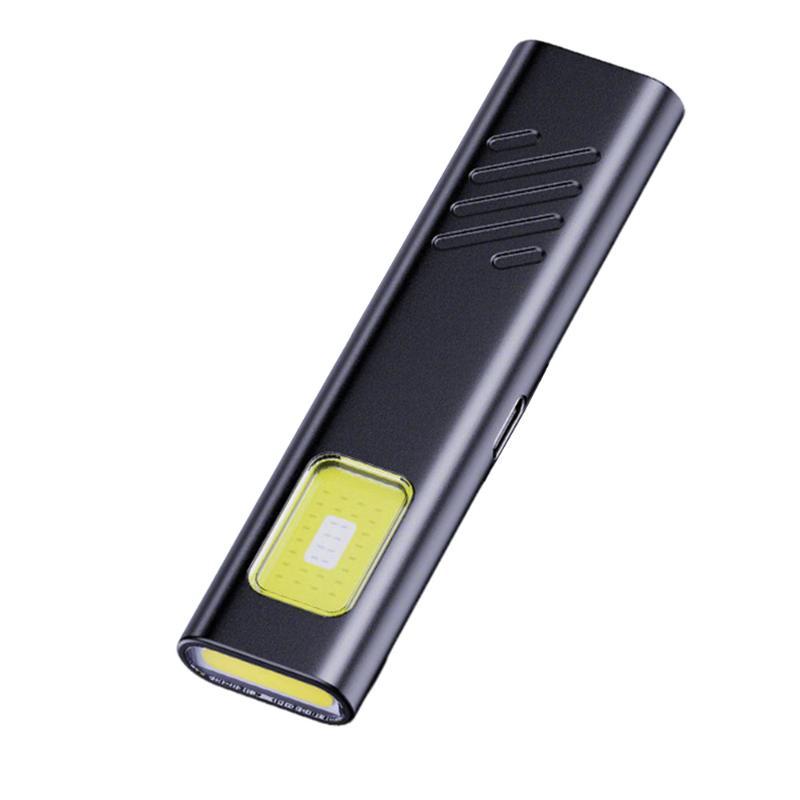 Portable USB Rechargeable LED Flashlight Dual Light Modes 1200mAh Battery Torch for Camping Hiking Home Emergency