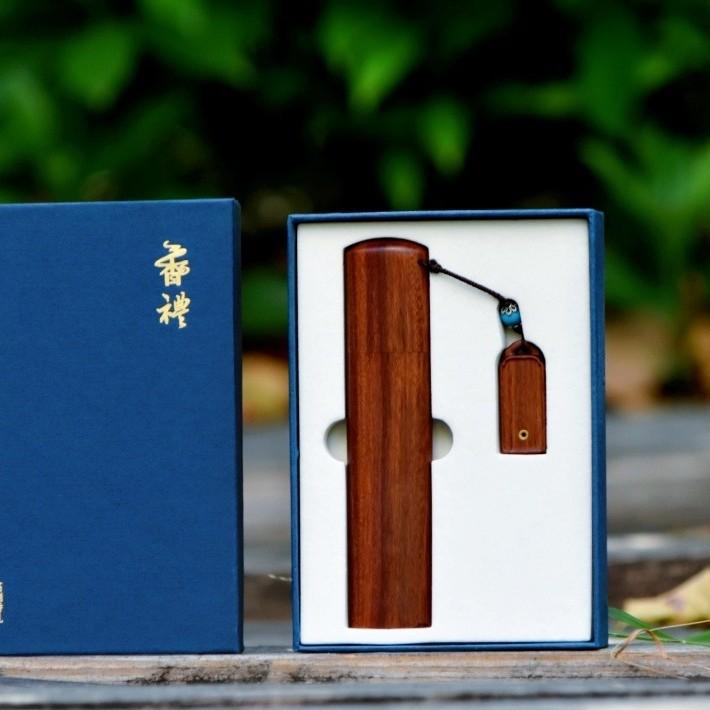 1PC Ebony Solid Wood Line Incense Burner Body Tube Portable Incense Storage Box Home Travel Decoration