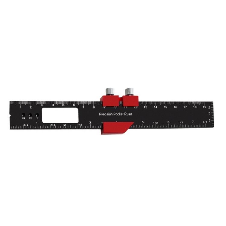 6/8/12Inch Measuring Marking Gauge with Slide Stop Pocket Ruler Woodworking Ruler Aluminum Slide Ruler Scribing Ruler