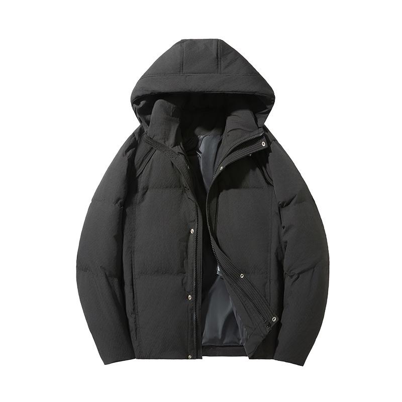 

Men s American Retro White Duck Down Jacket, Winter 2026 New Arrival, Hooded, Loose Fit, Plus Size, High-End. L suitable for 125-140 jin чорний