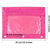 Boao 24 Pcs Pencil Pouch for 3 Rings Binder Pencil Bags Bulk with Zipper Colorful Case Stationery Bag with Clear Window for Office Supplies
