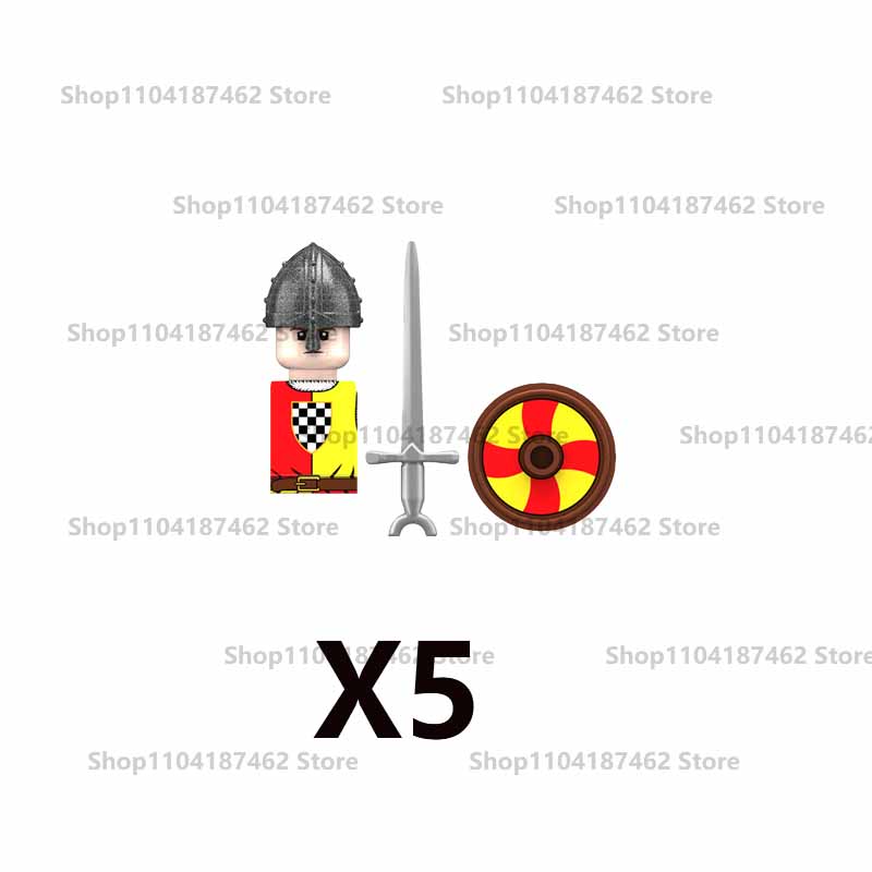 Medieval Military Castle Knight Army Set Building Blocks Green Dragon Wolf Warrior The War of Roses War-horse Weapons Brick Toys