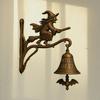 2025 Halloween Witch Doorbell Wall Mounted Witch Bells With Broom Hangable Entrance Door Decorative Bell For Hallway Shop