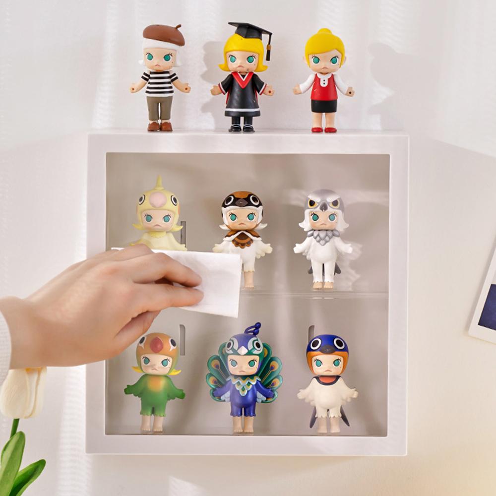Wall Mounted Multi Style Blind Box Storage Rack Magnetic Suction Bubble Mart Figurine Display Cabinet Dustproof Doll Storage Box