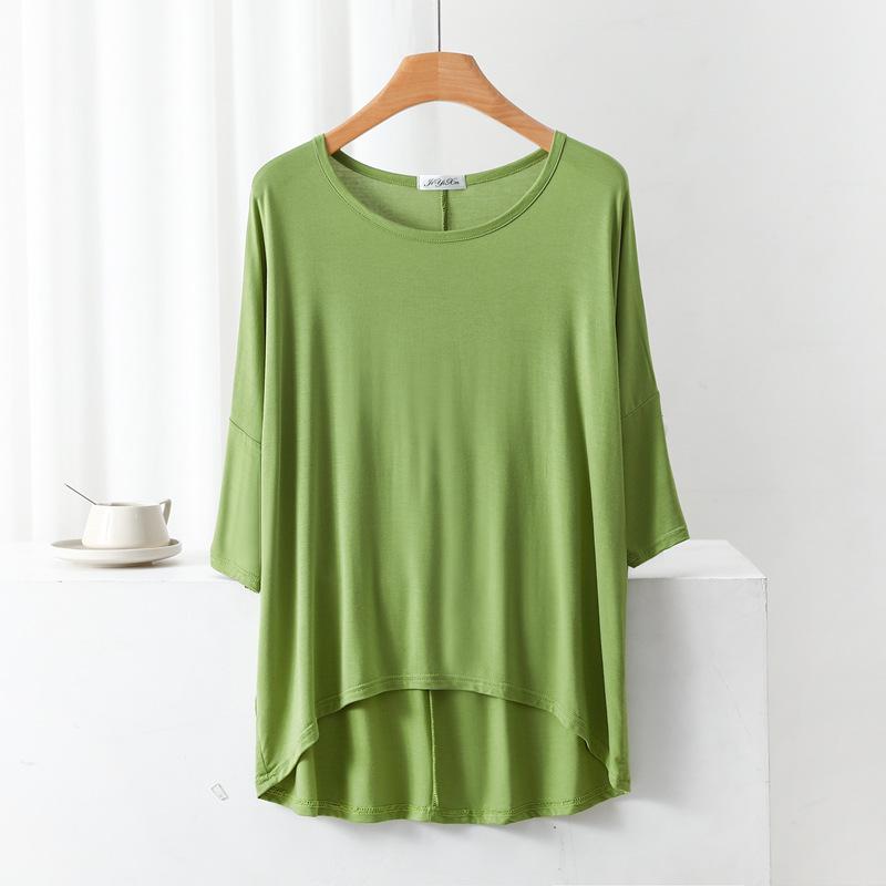 Women's Summer Modal Batwing Sleeve Top - Slimming, Loose, and Stylish.