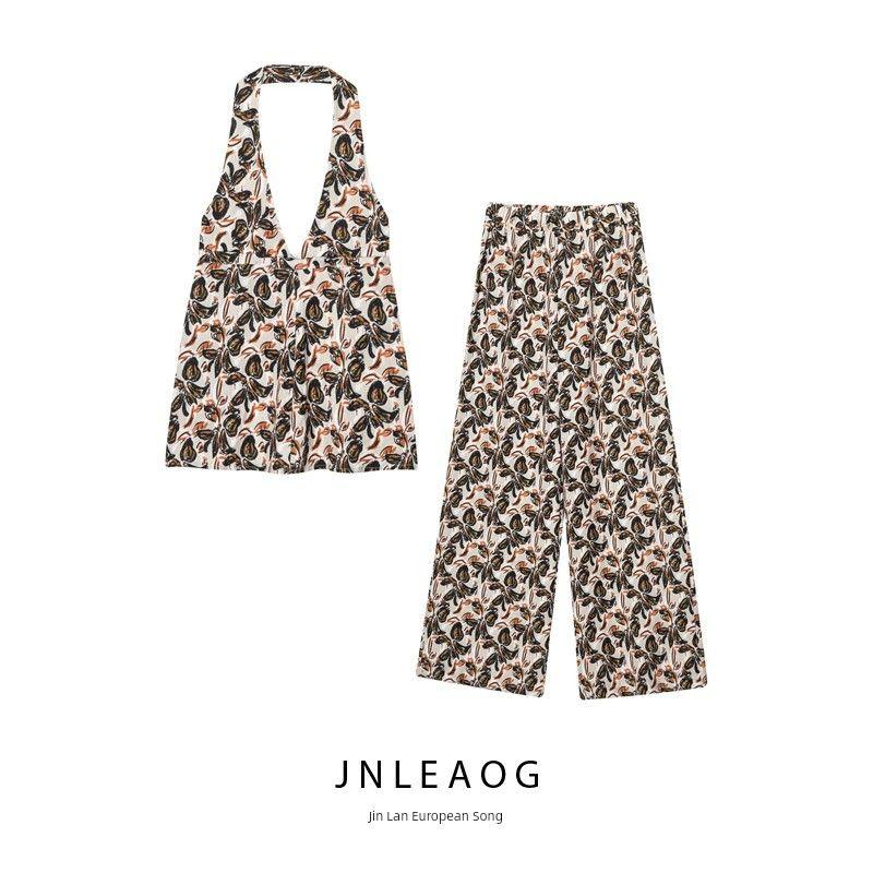 Jnleaog Spring New Arrival Women's Clothing Fashion Style French Fashion Design Floral Print Casual Jumpsuit