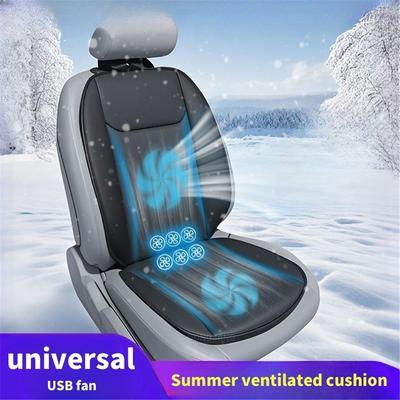 Accesorios Universales para Asiento de Ventilación de Coche Ventilador USB Aire Frío Rápido Cojín para Asiento de Coche Cubierta de Asiento de Aire Fresco de Verano para Todos los Asientos