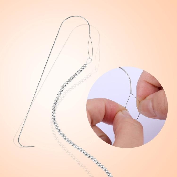 4Pieces Bead Spinner Needle Set Portable Bead Spinner Needle Set Large Eye Needle for Handmade Jewelry and Beadwork