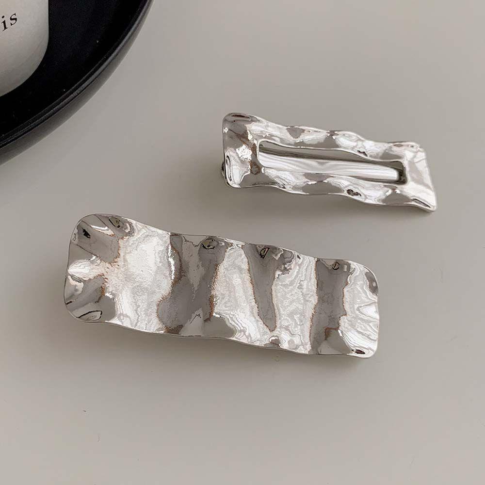 Korean Style Rectangle Side Bangs Hair Clips Punk Hair Clips Metal Hair Pins Fix Fringe Barrette