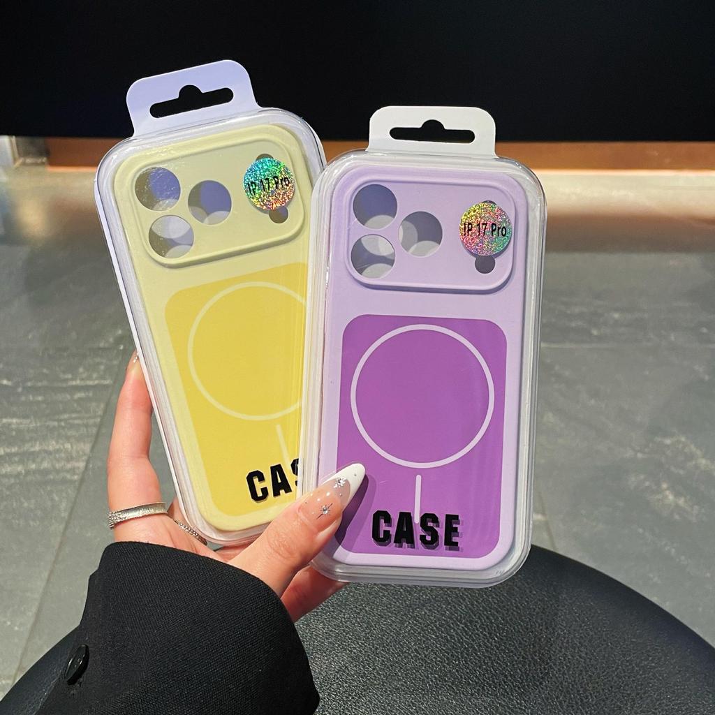 iPhone 17 Two-Color Liquid Silicone Case with Magnetic Ring for Apple 16Promax and 14 Protective Models