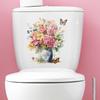 Flowers and Leaves Vase Toilet Stickers Bathroom Home Decoration Wall Stickers