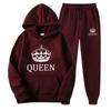 Hot Selling Couple Hoodie Sweatshirt Set for Men and Women's Casual Loose Long Sleeved Fleece Hooded Set
