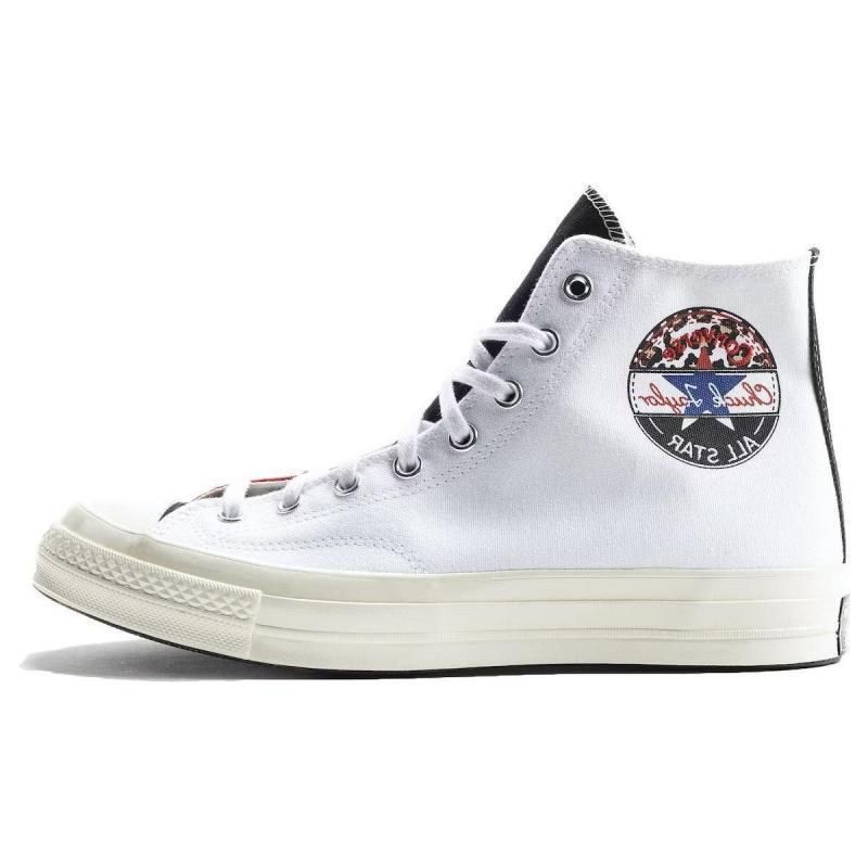 

Converse Chuck 70 hi Comfortable & Stylish Durable & Lightweight High Top Canvas Shoes Unisex & Gender White & Red Stitching 35