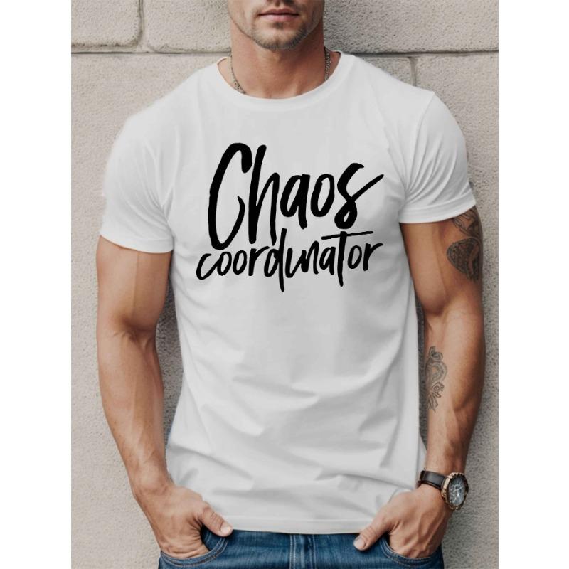 

European sizes Men S Summer T-Shirt with Chaos Coordinator Design 4XL білий