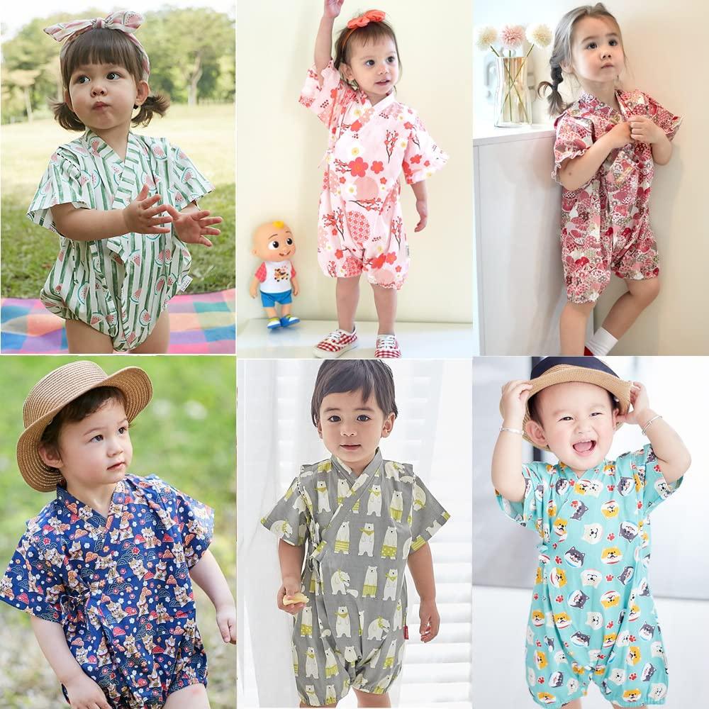 Baby Japanese Style Short Summer for Monthly Birth Rabbit Duck 80cm [Baby Koi] Clothes, Newborn, Baby, Kimono, Yukata, Romper, Sleeve, Clothes,