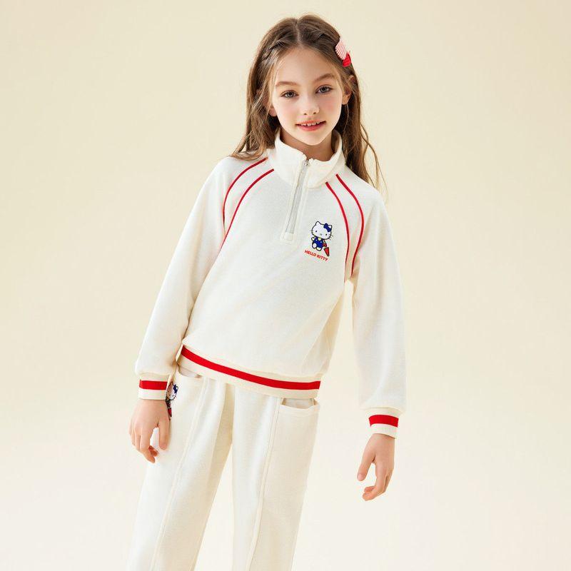 Hello Kitty Girls' Spring and Autumn Suit Kidsren's Casual Top 2024 New Style Girls' Sports Two-Piece Suit