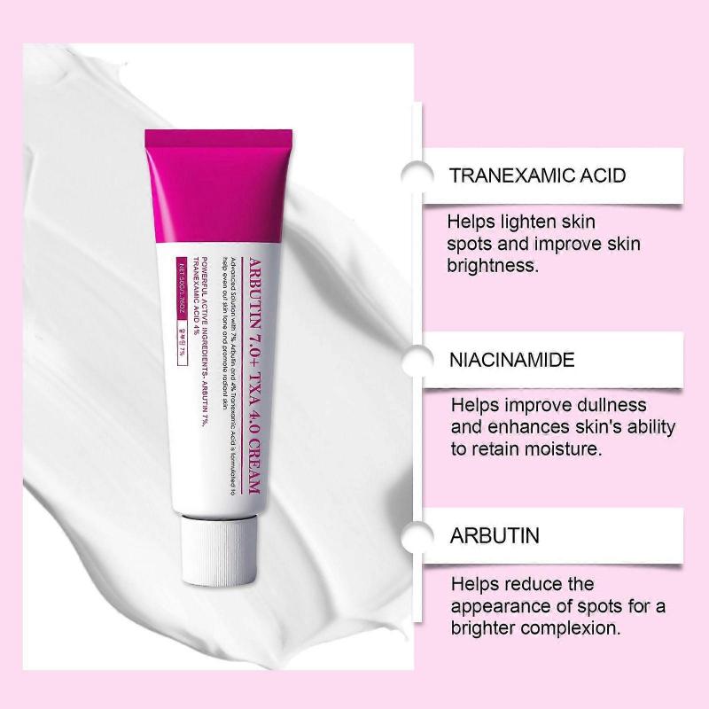 Arbutin 7% + Tranexamic Acid 4% Cream, Dark Spot Corrector, Skin Brightening Moisturiser, Anti Aging Hydrating Cream for Pigmentation, Freckles, Blemi