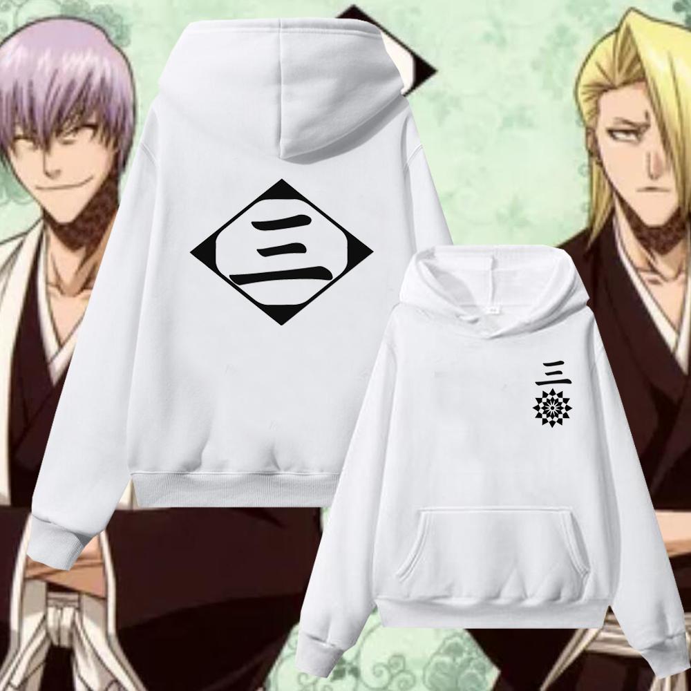 

Anime Bleach Kuchiki Byakuya Abarai Renji Hoodies sweatshirt Cosplay Gotei 6 Streetwear Man Woman oversized hoodies S