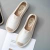 Ladies Casual Comfort Ripped Slip On Lazy Shoes Female Womens Flat Slip On Canvas Summer Strap Loafers Straw Espadrilles2025