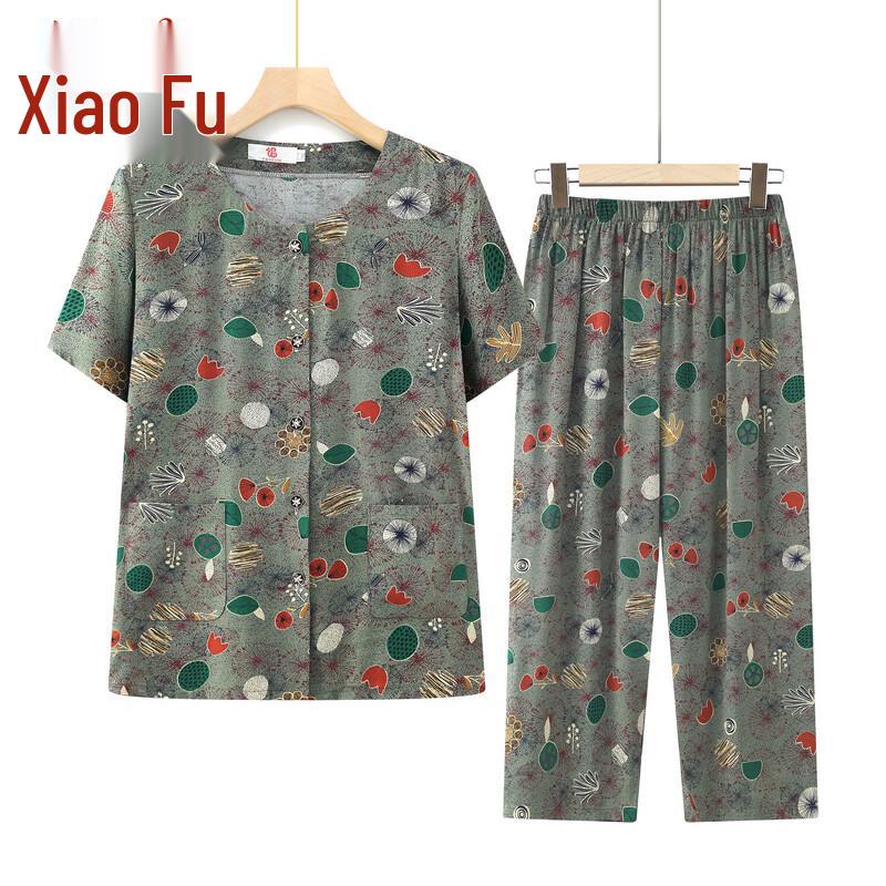 Xiaofu Women s Short Sleeve Cardigan & Pants Set 3XL
