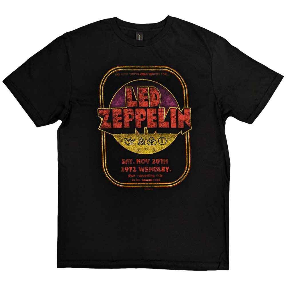 Led Zeppelin 1971 Wembley T-Shirt Black New Unisex T-Shirt XXXL