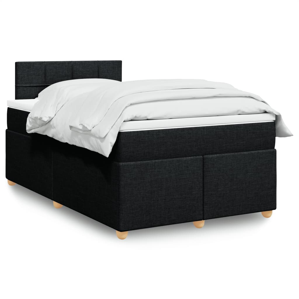 Vidaxl Continental Bed With Mattress, Black, Fabric, 120X200 Cm