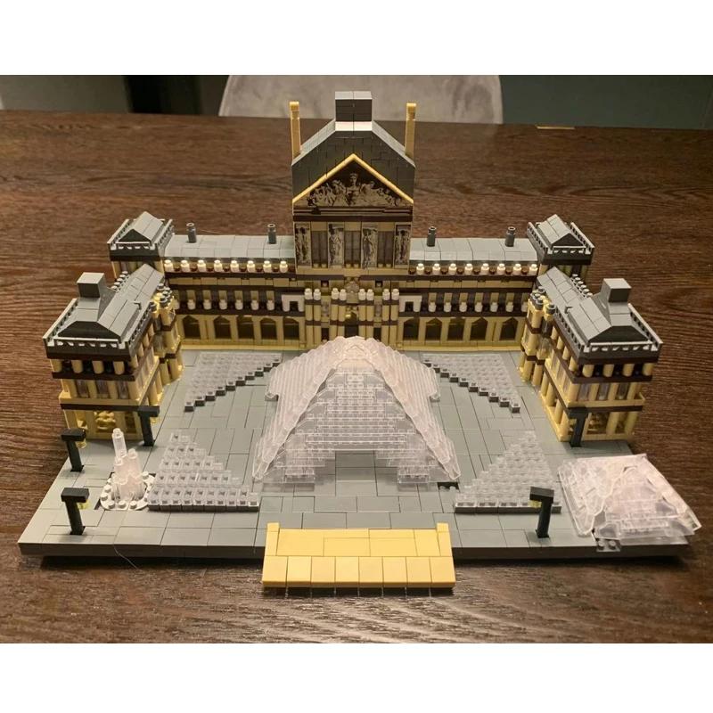 Non-Toxic 3377Pcs Louvre Model Building Blocks World Famous Attractions Architectural Model Bricks Desktop Decoration Kids Toys Gifts
