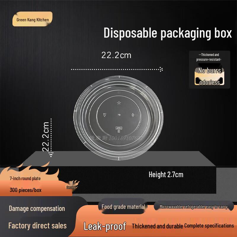 Lvkangchu 7-Inch Round Disposable Plastic Plates