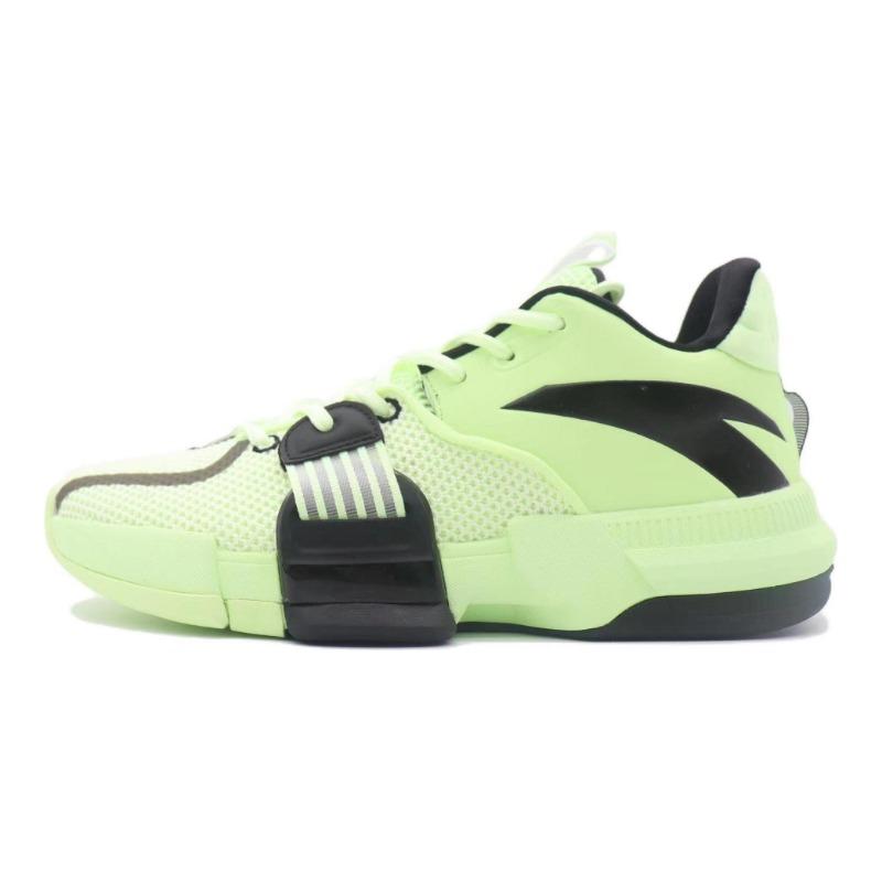 Anta Qingkuang TD men s low-top practical basketball shoes fluorescent green, fabric leather cushioned supportive wear-resistant 112221618-2 41