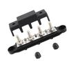 4 Post Power Distribution Block Bus Bar with Cover M8 Terminal Studs 250 Amp Rating for Marine Automotive RV Black