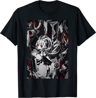 T-shirt unisexe au design japonais avec dessin animé d'horreur et esthétique pour fille