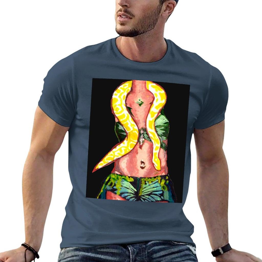 snake u TShirt Simple Solid Color Crew Neck Tee