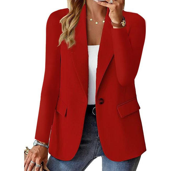 Oversized Blazer Women Spring Autumn Premium Office Long Sleeve Single Button Casual Suit Jacket