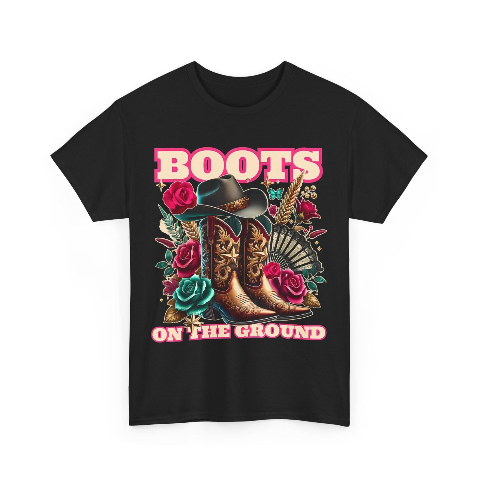Cowboy Cowgirl Boot T-shirt, Boots On The Ground Country Western T-shirt XL