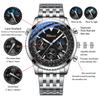 Men's Stainless Steel Watch with Calendar, Analog Display, 3ATM Water Resistance, Small Seconds, Luminous Quartz Movement, Silver, Fashion Accessory